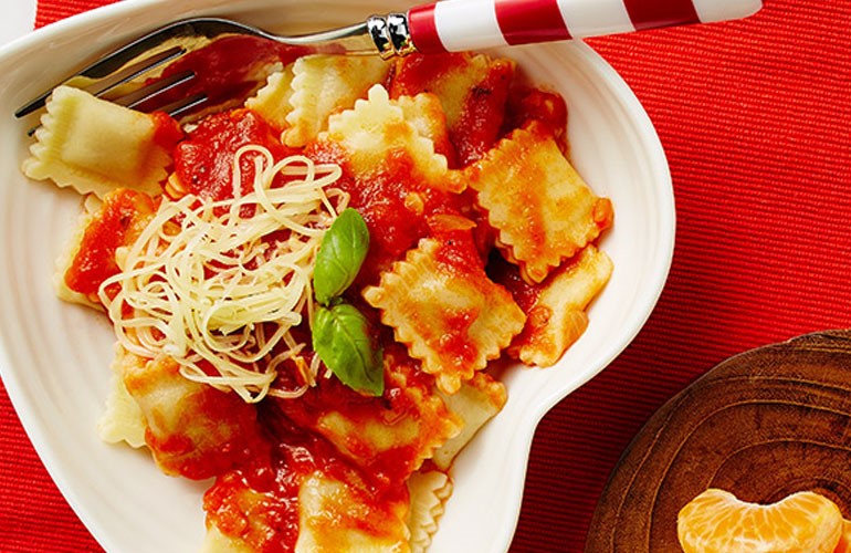 Kids Beef & Vegetable Mini Ravioli With Tomato Sauce