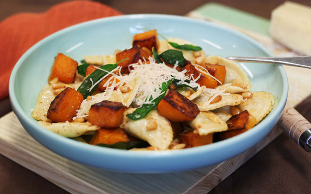 Pumpkin, Pine nut and Sage Ricotta & Spinach Agnolotti