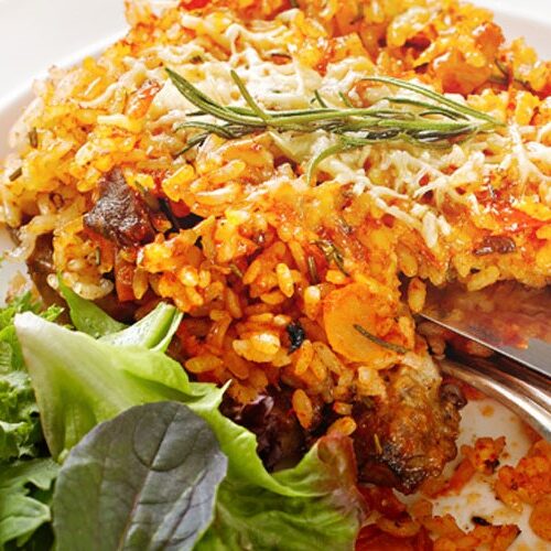 Baked Lamb with Rosemary Rice