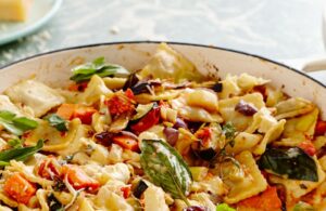Baked Spring Vegetables with Ravioli