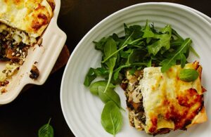 Barbeque Chicken, Mushroom and Pesto Lasagne