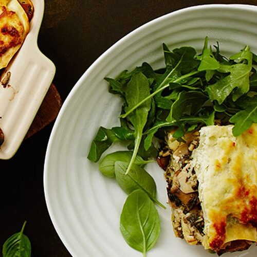 Barbeque Chicken, Mushroom and Pesto Lasagne