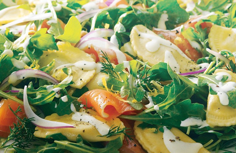 Creamy Smoked Salmon with Agnolotti Salad