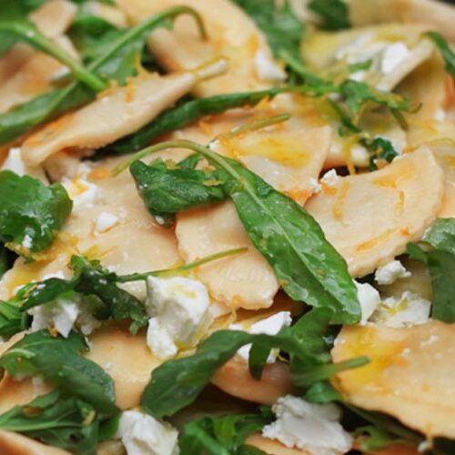 Danish Feta, Lemon and Rocket with Ricotta and Spinach Agnolotti