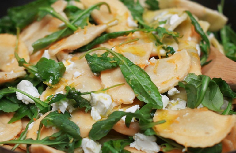 Danish Feta, Lemon and Rocket with Ricotta and Spinach Agnolotti