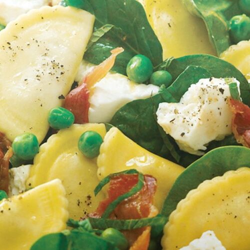 Agnolotti with Prosciutto & Peas