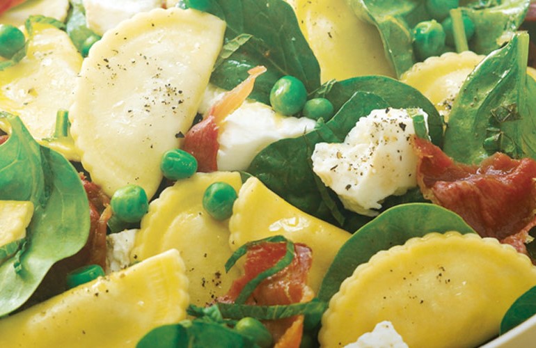 Agnolotti with Prosciutto & Peas