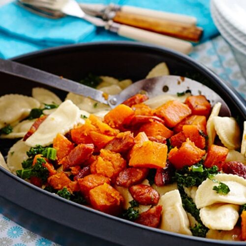 Pumpkin and Feta Agnolotti with Caramelised Pumpkin