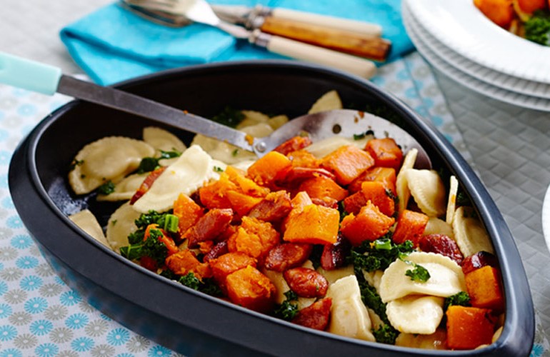 Pumpkin and Feta Agnolotti with Caramelised Pumpkin