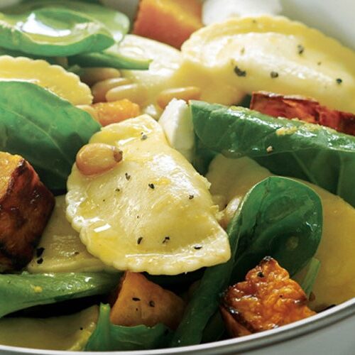 Roasted Pumpkin, Ricotta & Spinach Agnolotti Salad
