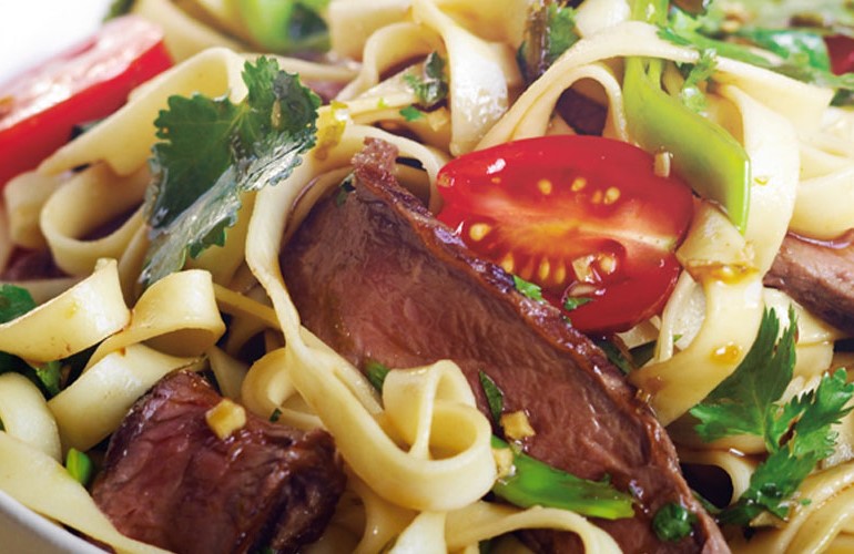 Thai Beef Salad with Fettuccine