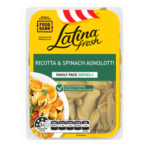 family pack of ricotta & spinach agnolotti pasta serving four